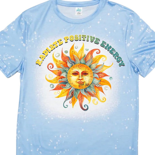 T-Shirts Faux Bleached - SUN POSITIVE ENERGY