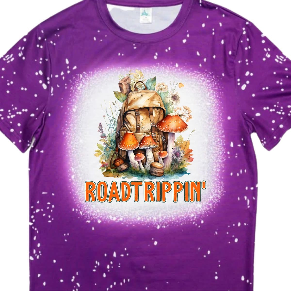 T-Shirts Faux Bleached - MUSHROOM ROAD TRIPPIN'