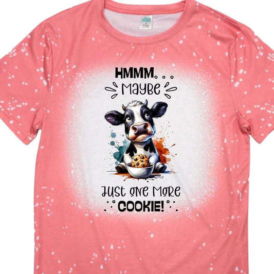 T-Shirts Faux Bleached - COW JUST ONE MORE