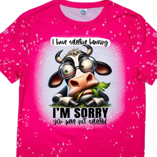 T-Shirts Faux Bleached - COW SELECTIVE HEARING