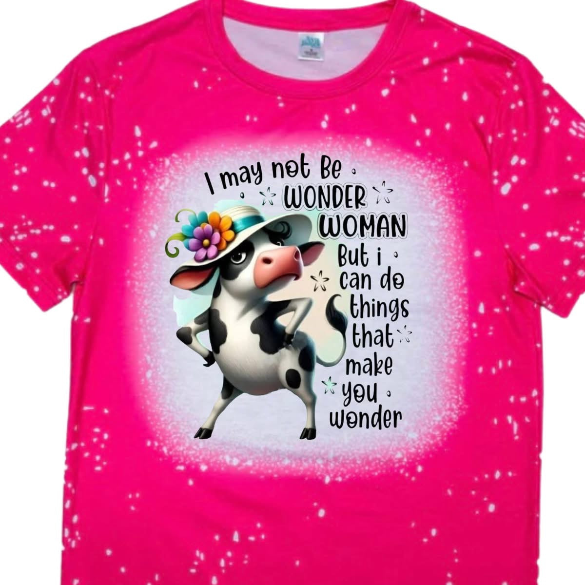 T-Shirts Faux Bleached - COW WONDER WOMAN