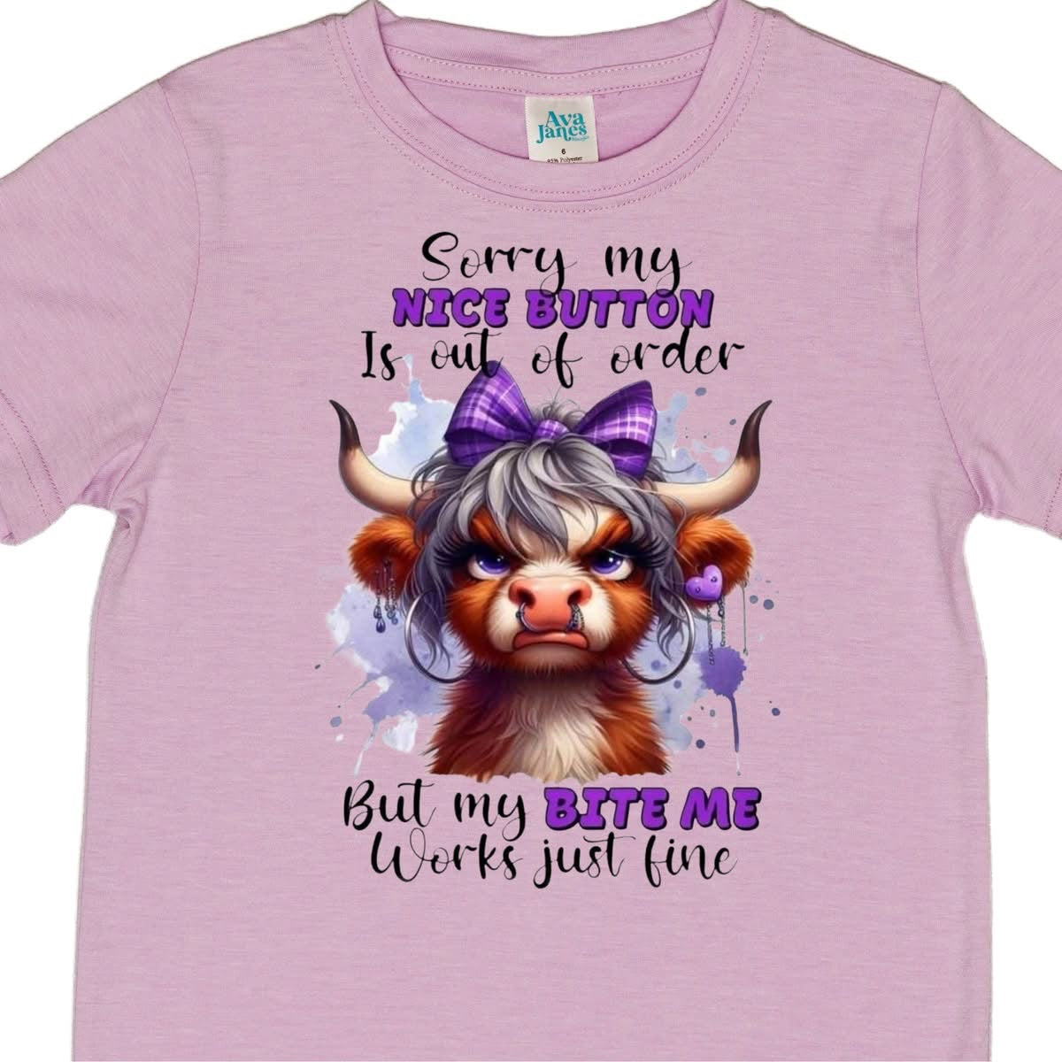 T-SHIRTS - HIGHLAND COW NICE BUTTON