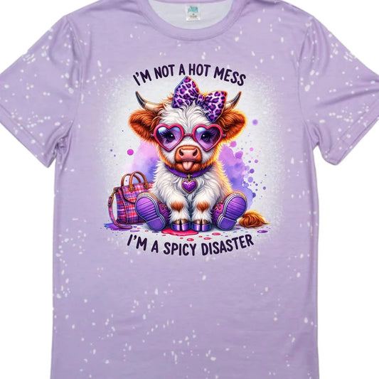 T-Shirts Faux Bleached - COW SPICY DISASTER