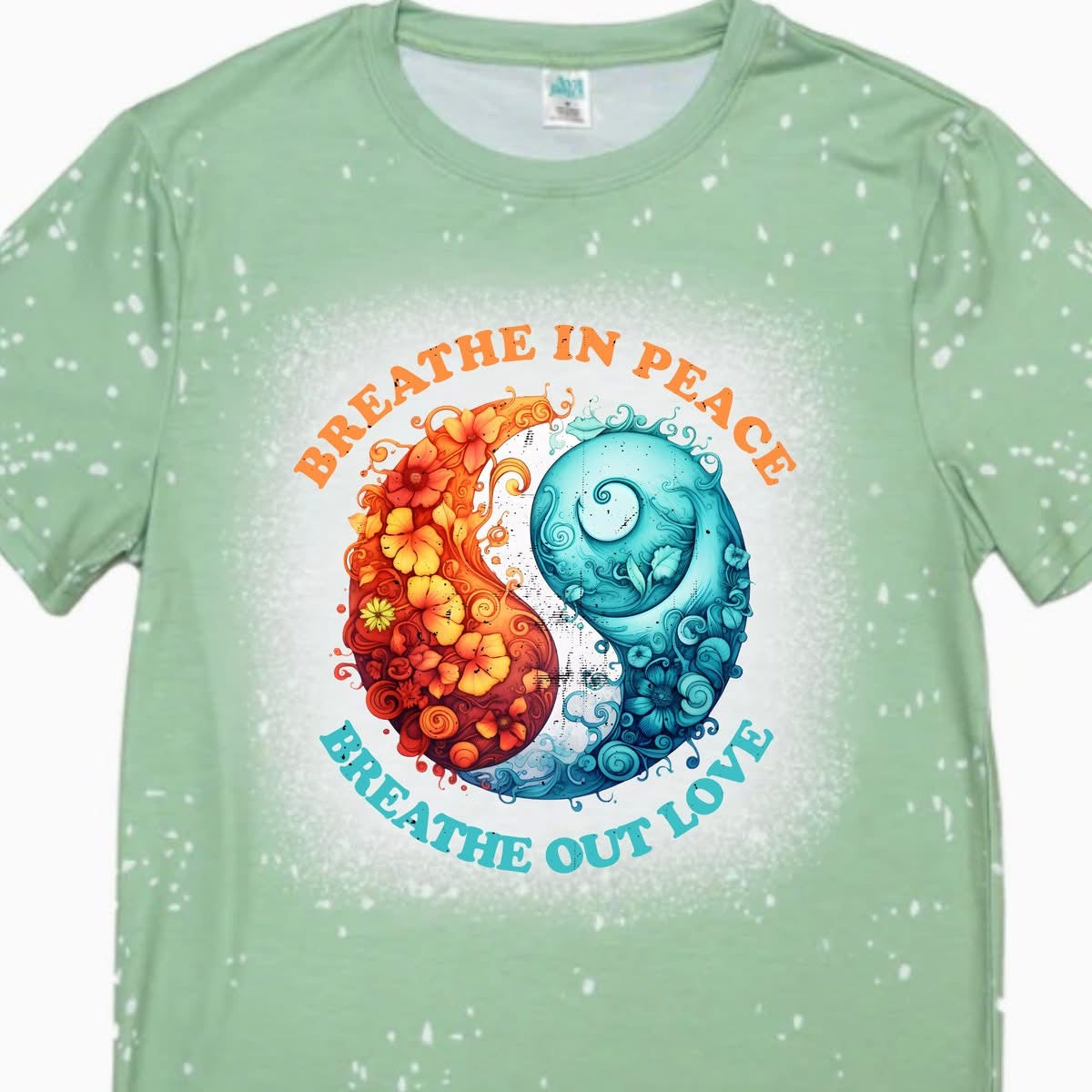 T-Shirts Faux Bleached - HIPPIE BREATH IN PEACE
