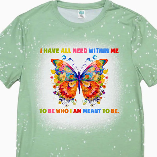 T-Shirts Faux Bleached - BUTTERFLY MEANT TO BE