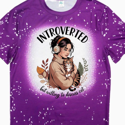 T-Shirts Faux Bleached - CAT INTROVERTED