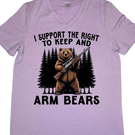 T-SHIRTS - WOMEN"S V-NECK BEAR SUPPORT THE RIGHT