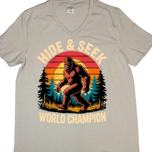 T-SHIRTS - WOMEN"S V-NECK - BIGFOOT HIDE & SEEK