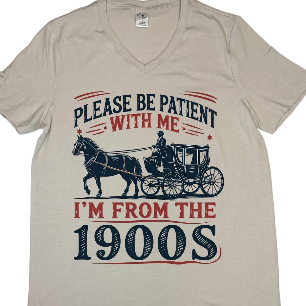 T-SHIRTS - WOMEN"S V-NECK - FUNNY FROM THE 1900'S