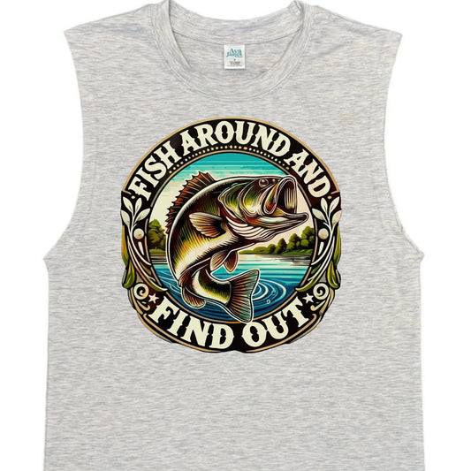 TANK TOP: MEN'S MUSCLE - FISH FIND OUT