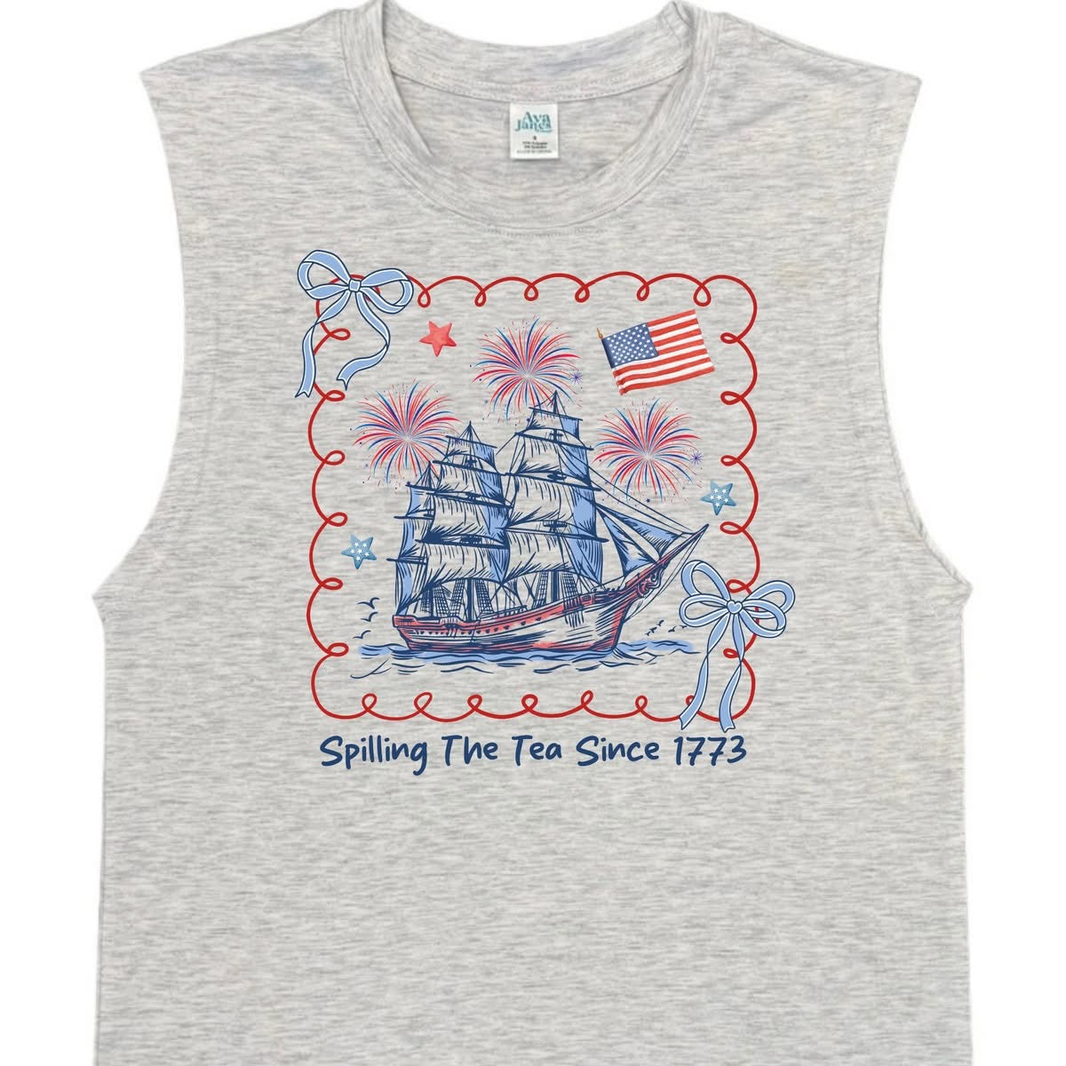 TANK TOP: MEN'S MUSCLE - JULY 4TH SPILLING THE TEA