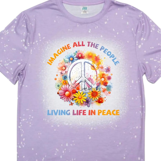 T-Shirts Faux Bleached - HIPPIE PEACE