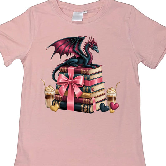T-SHIRTS - DRAGON PERCHED ON BOOKS