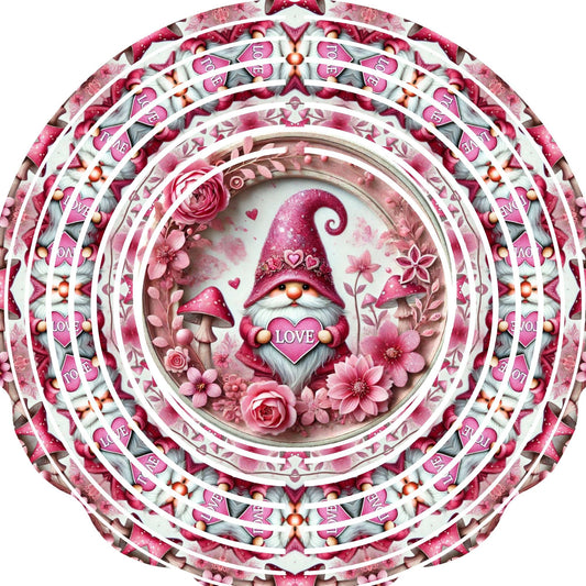 Wind Spinner with Jewel Strand Gnome Valentine's Love