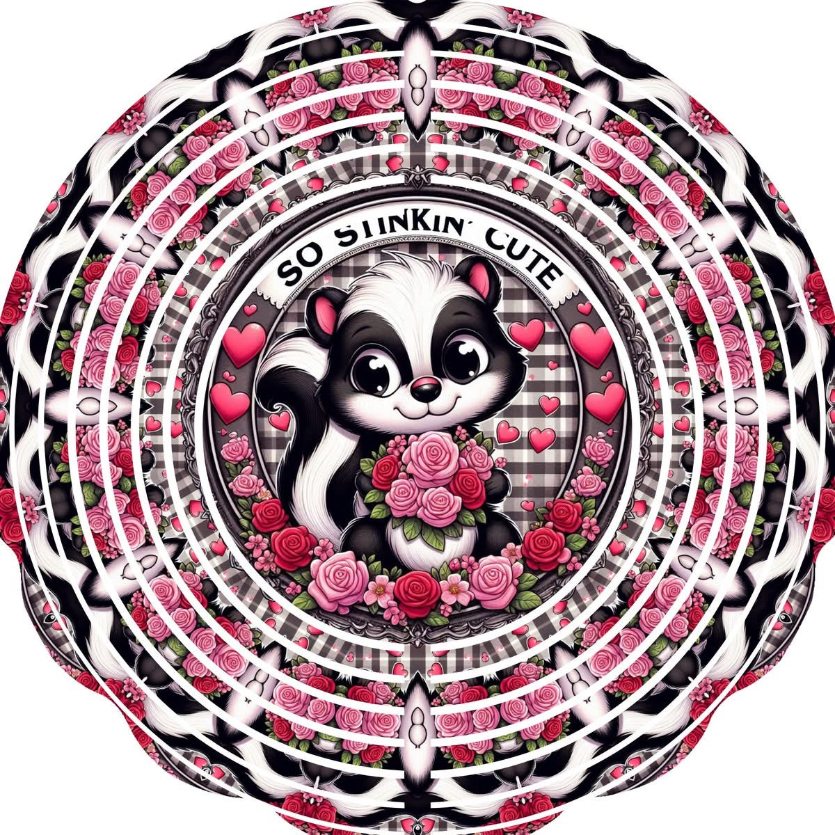 Wind Spinner with Jewel Strand Skunk Valentine's Stinkin' Cute