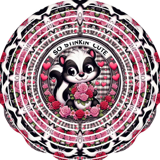 Wind Spinner with Jewel Strand Skunk Valentine's Stinkin' Cute