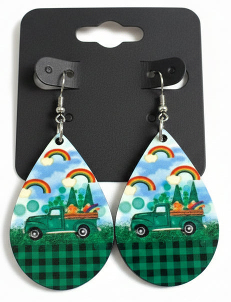 EARRINGS - ST PATRICK'S GNOME TRUCK
