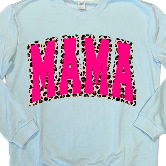 CREW NECK - MOM MAMA HOT PINK
