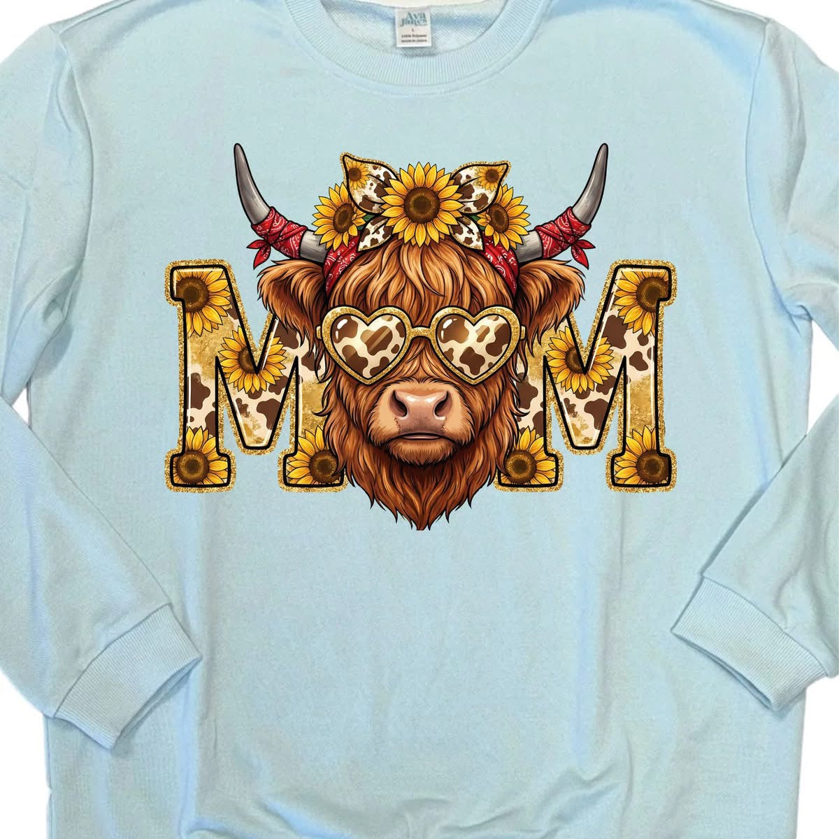 CREW NECK - MOM HIGHLAND COW