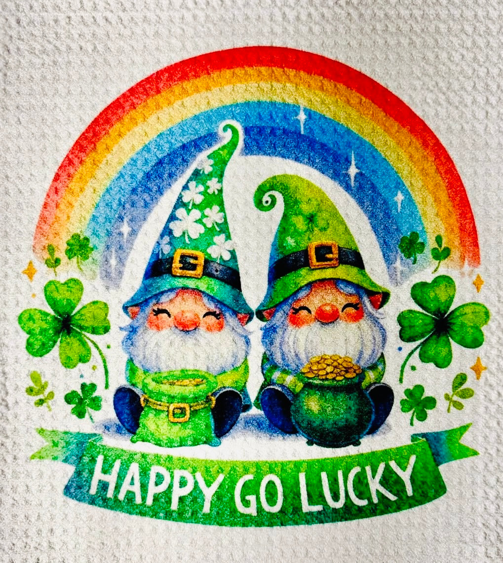 TOWELS - ST PATRICK'S GNOME HAPPY