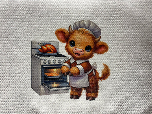 TOWELS - HIGHLAND COW CHEF TURKEY