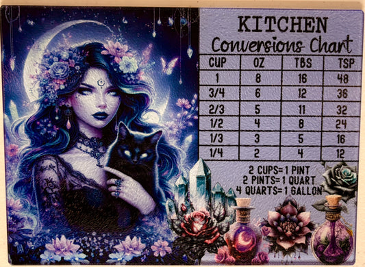 Tempered Glass Cutting Board Conversion Ladies Mystical