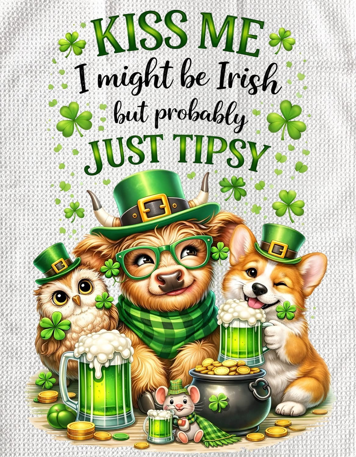 TOWELS - ST PATRICK'S ANIMAL KISS ME