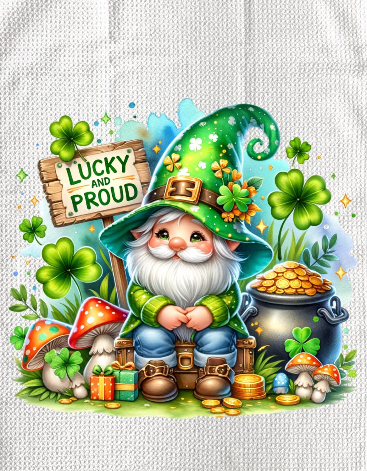 TOWELS - ST PATRICK'S GNOME LUCKY