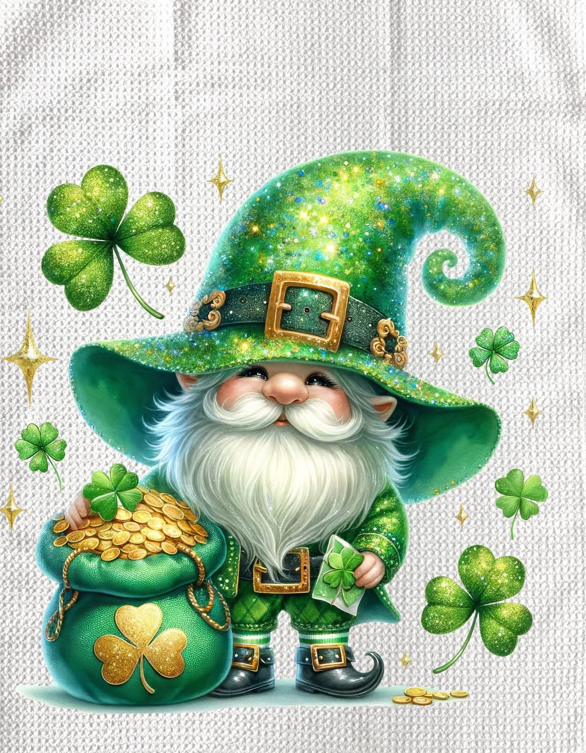 TOWELS - ST PATRICK'S GNOME GOLD