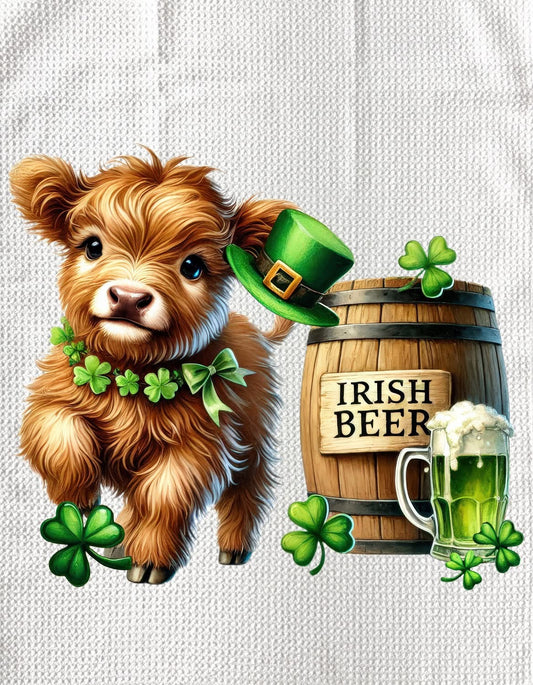 TOWELS - ST PATRICK'S HIGHLAND COW IRISH