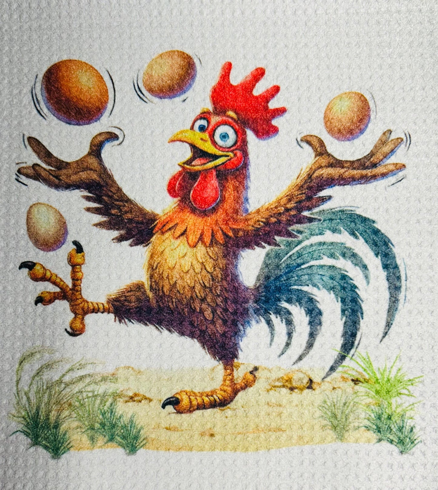 TOWELS - CHICKEN/ROOSTER SILLY JUGGLE
