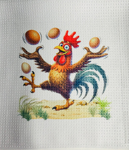 TOWELS - CHICKEN/ROOSTER SILLY JUGGLE