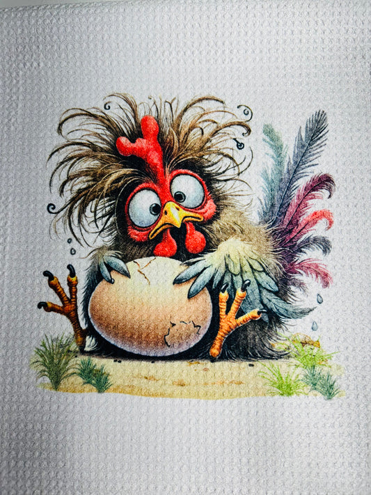 TOWELS - CHICKEN/ROOSTER SILLY CRACKED