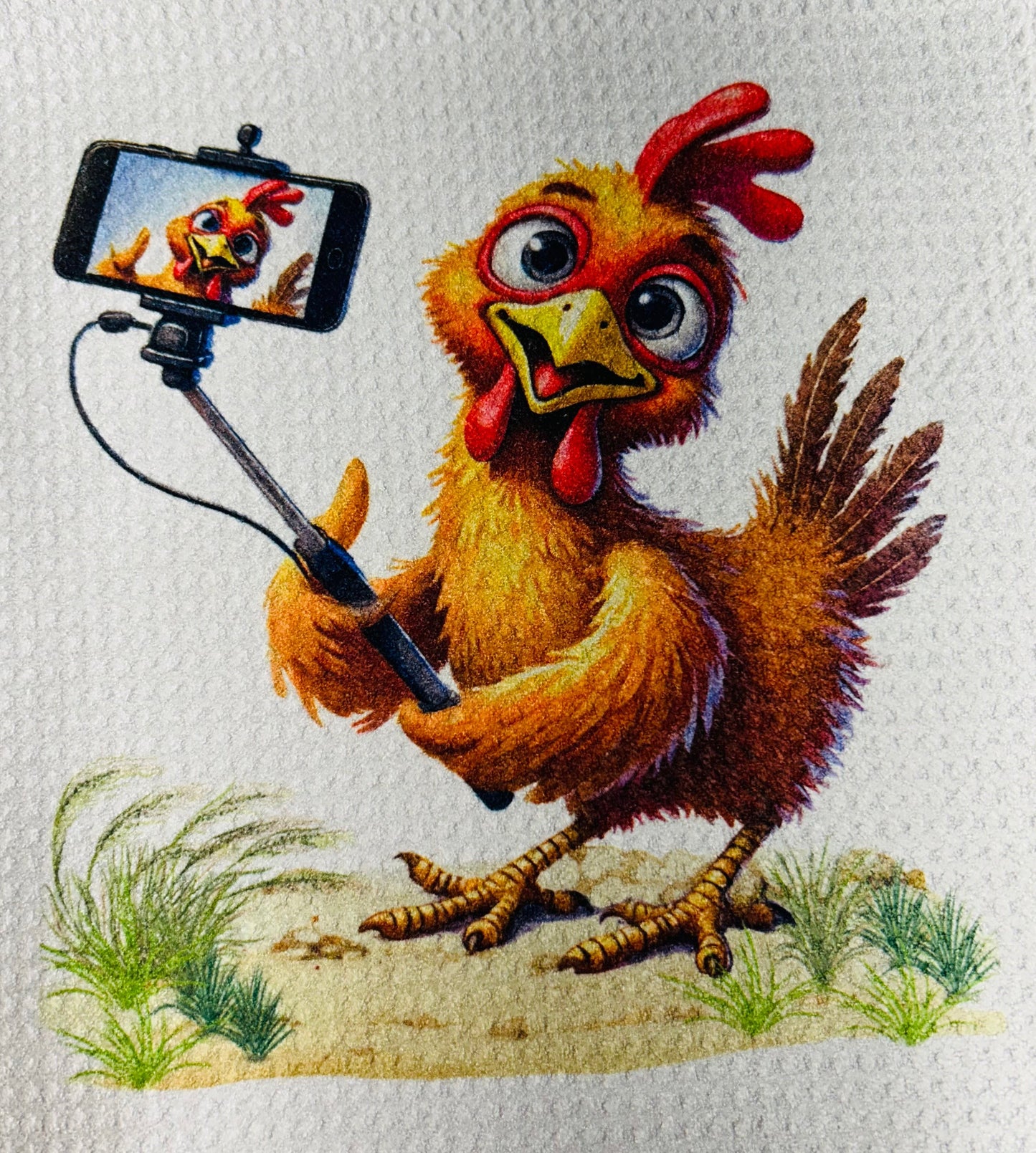 TOWELS - CHICKEN/ROOSTER SILLY SELFIE