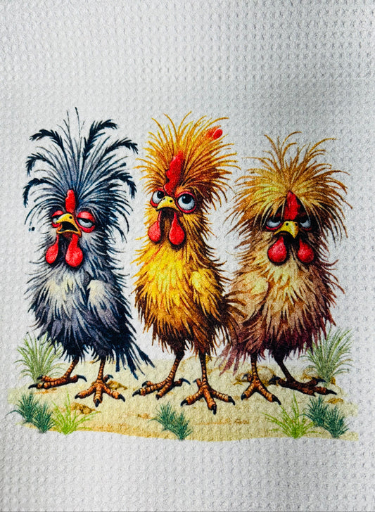 TOWELS - CHICKEN/ROOSTER SILLY FRIENDS