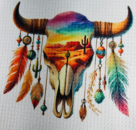 TOWELS - SOUTHWEST SKULLS SUNSET CACTUS