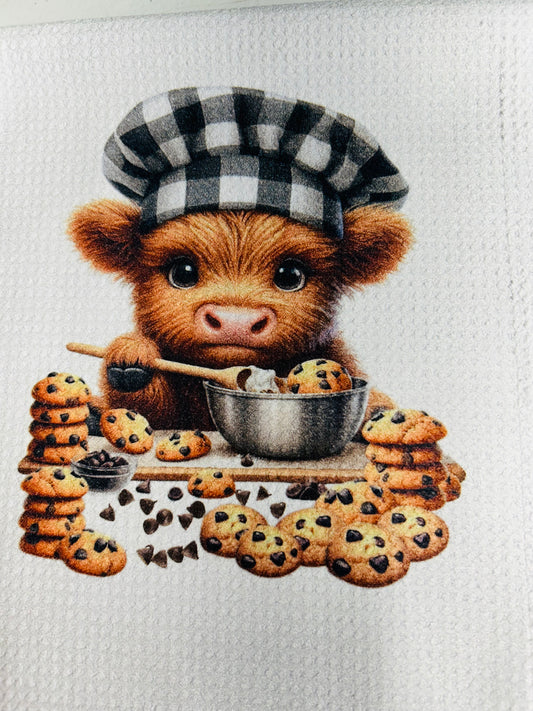 TOWELS - HIGHLAND COW BAKING COOKIES