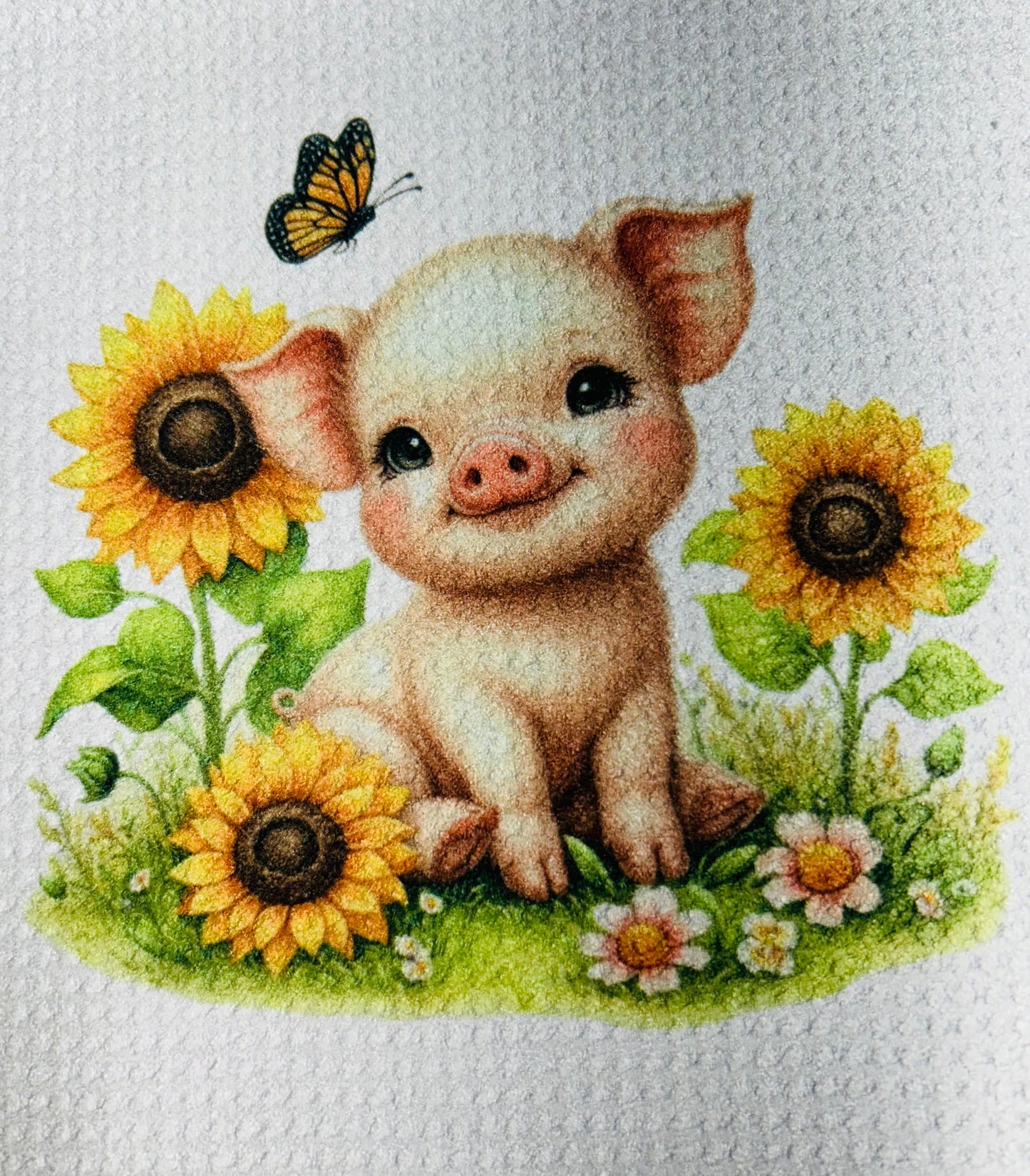 TOWELS - PIGS SUNFLOWER BUTTERFLY