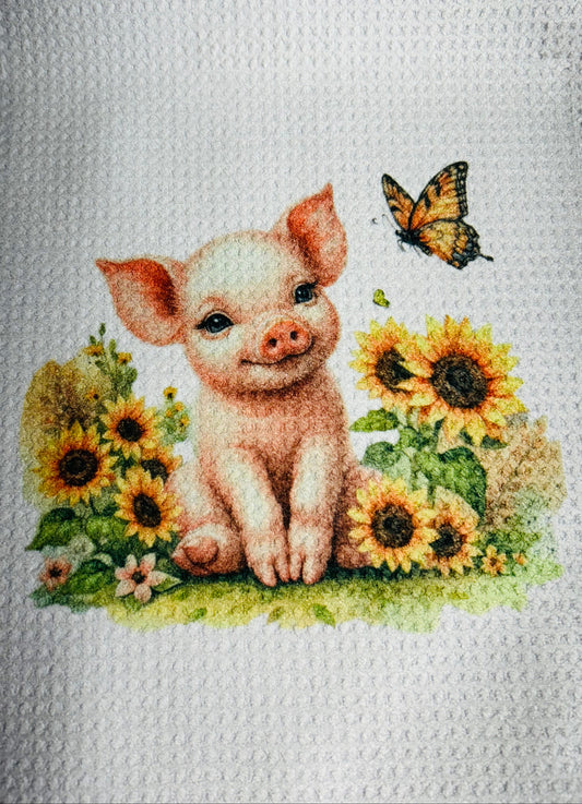 TOWELS - PIGS SUNFLOWERS