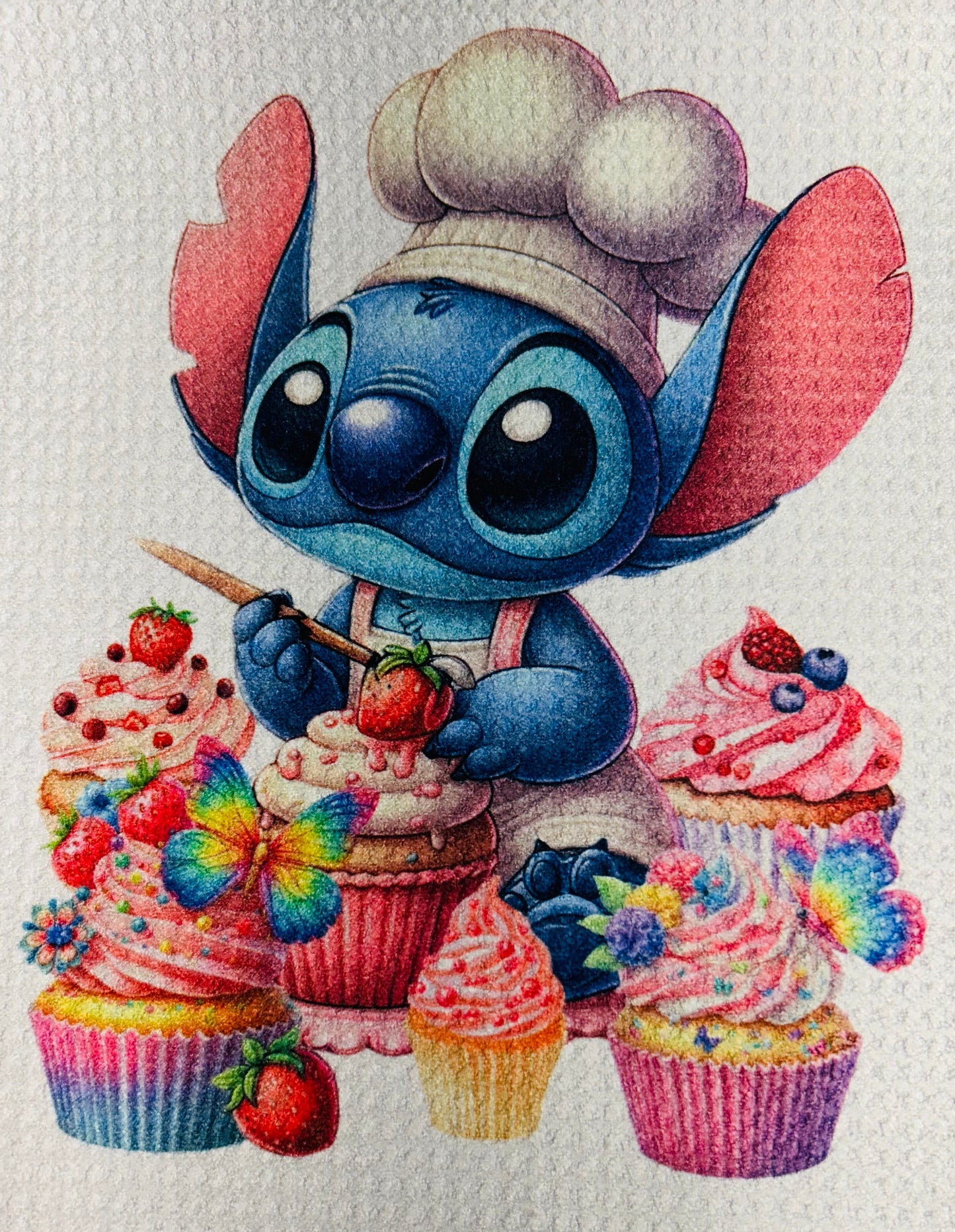 TOWELS - CARTOON CHARACTER BLUE ALIEN BAKER