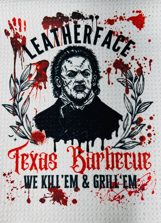 TOWELS - HALLOWEEN LEATHERFACE TEXAS BBQ