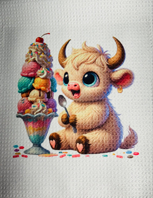 TOWELS - HIGHLAND COW SWEETS SUNDAE