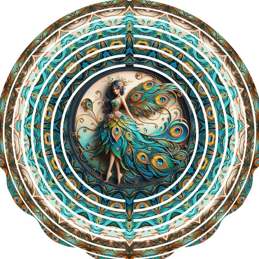 WIND SPINNER - FAIRY PEACOCK FEATHERS