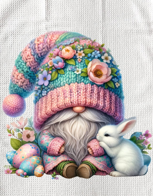 TOWELS - EASTER GNOME WHITE BUNNY
