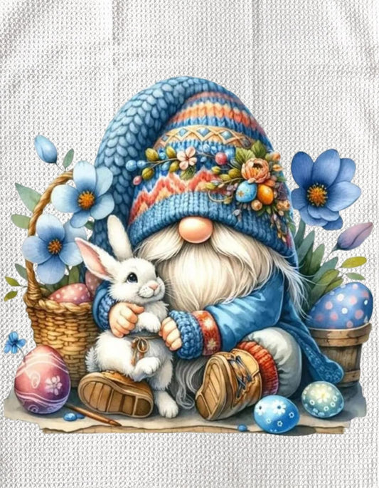 TOWELS - EASTER GNOME HOLDING BUNNY