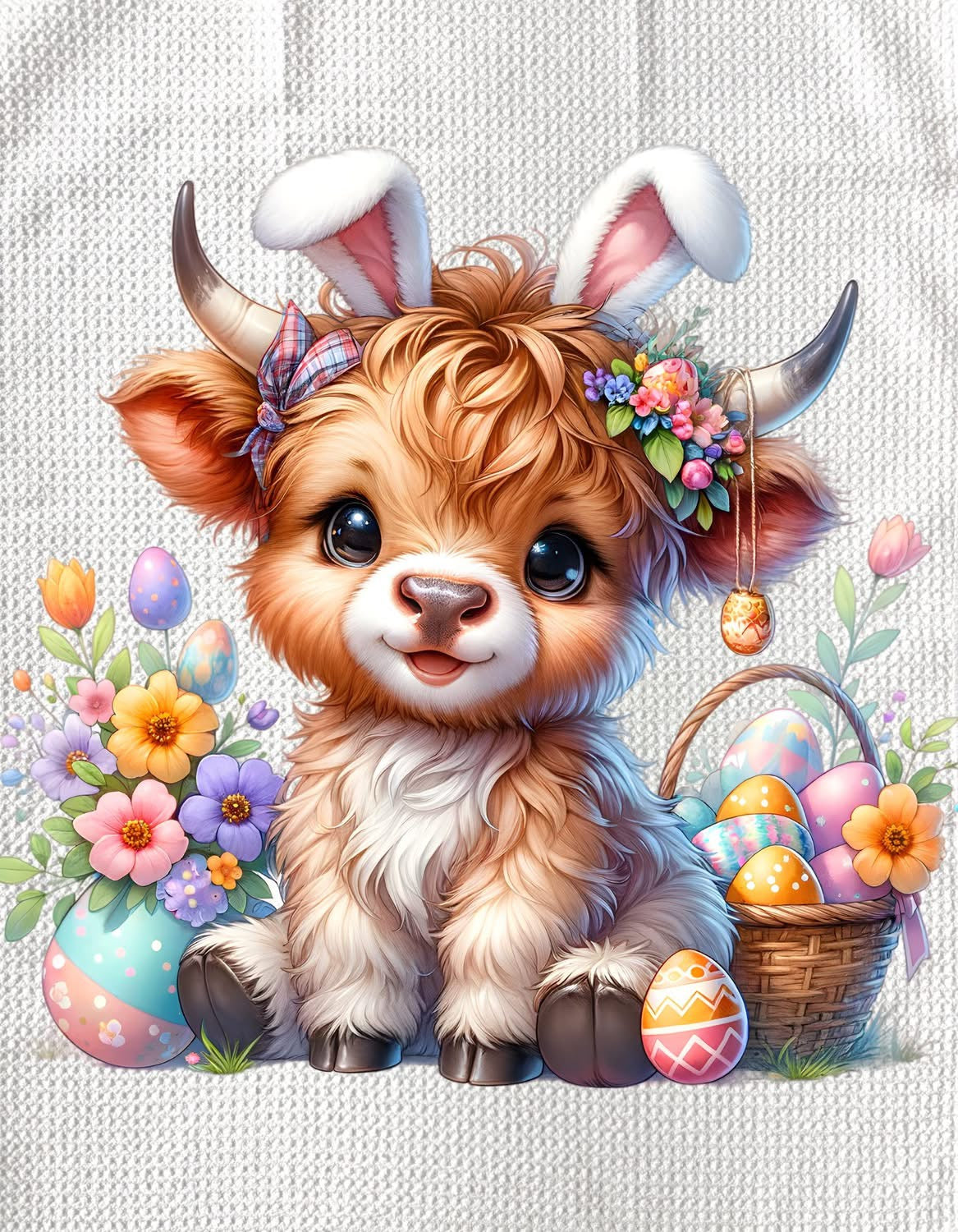 TOWELS - HIGHLAND COW EASTER BUNNY EARS