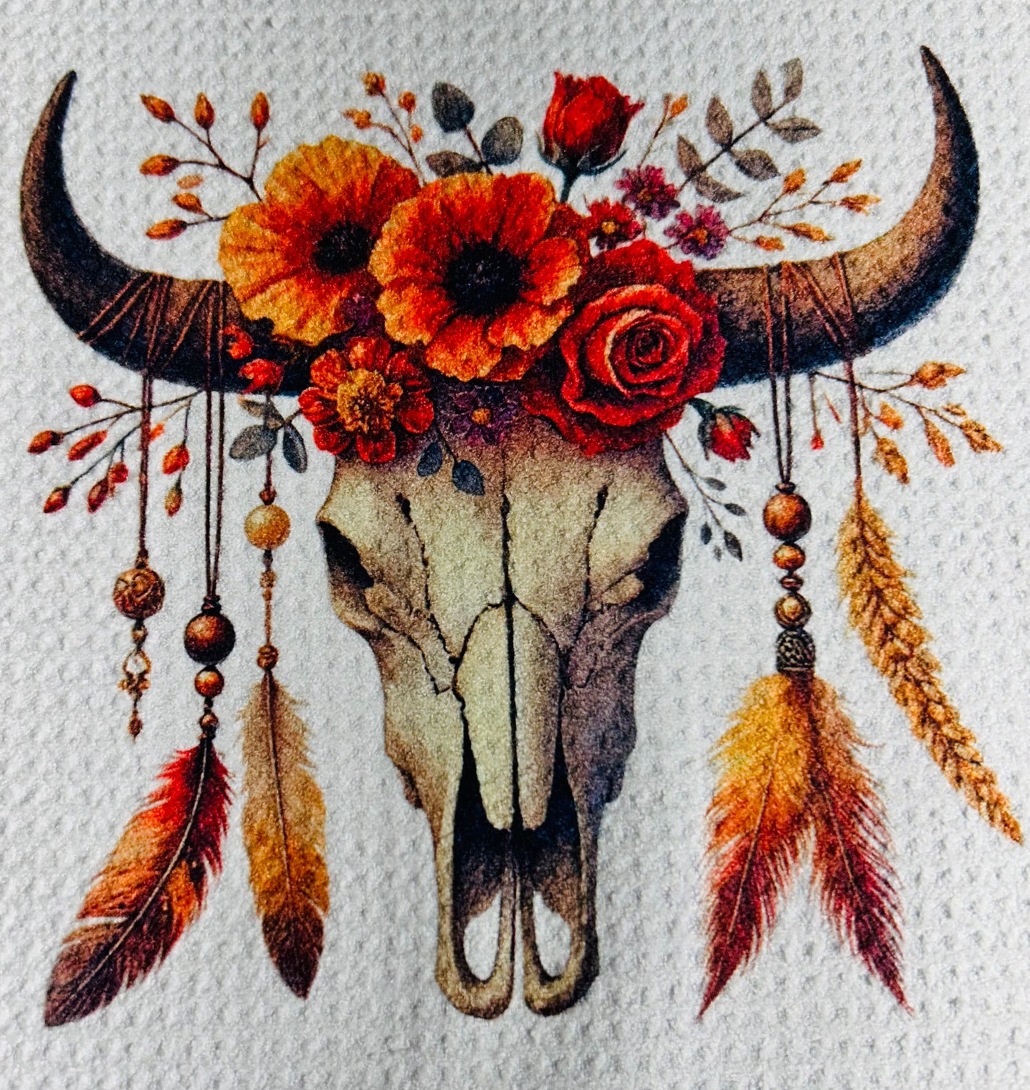 TOWELS - SOUTHWEST SKULLS FEATHERS
