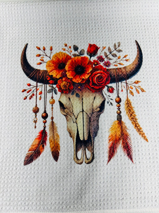 TOWELS - SOUTHWEST SKULLS FEATHERS