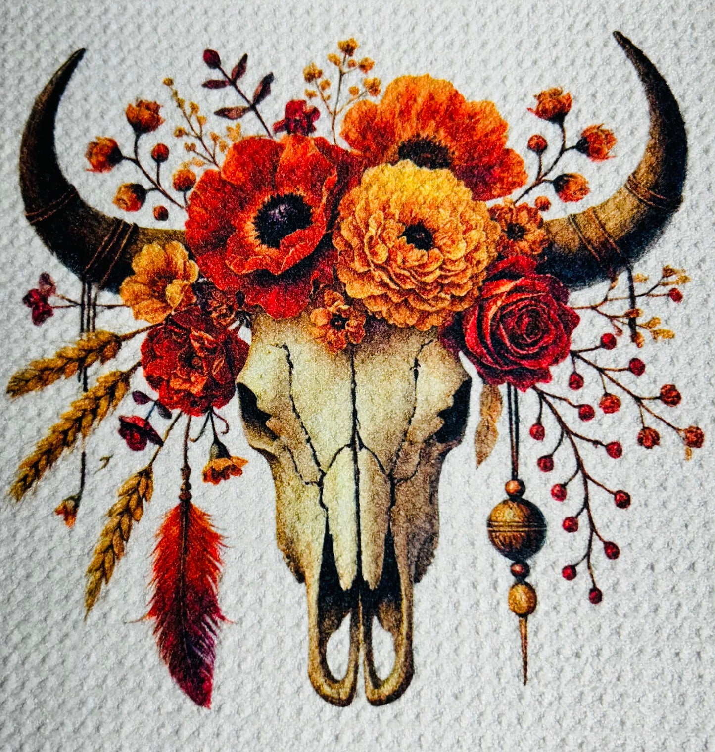 TOWELS - SOUTHWEST SKULLS FEATHER