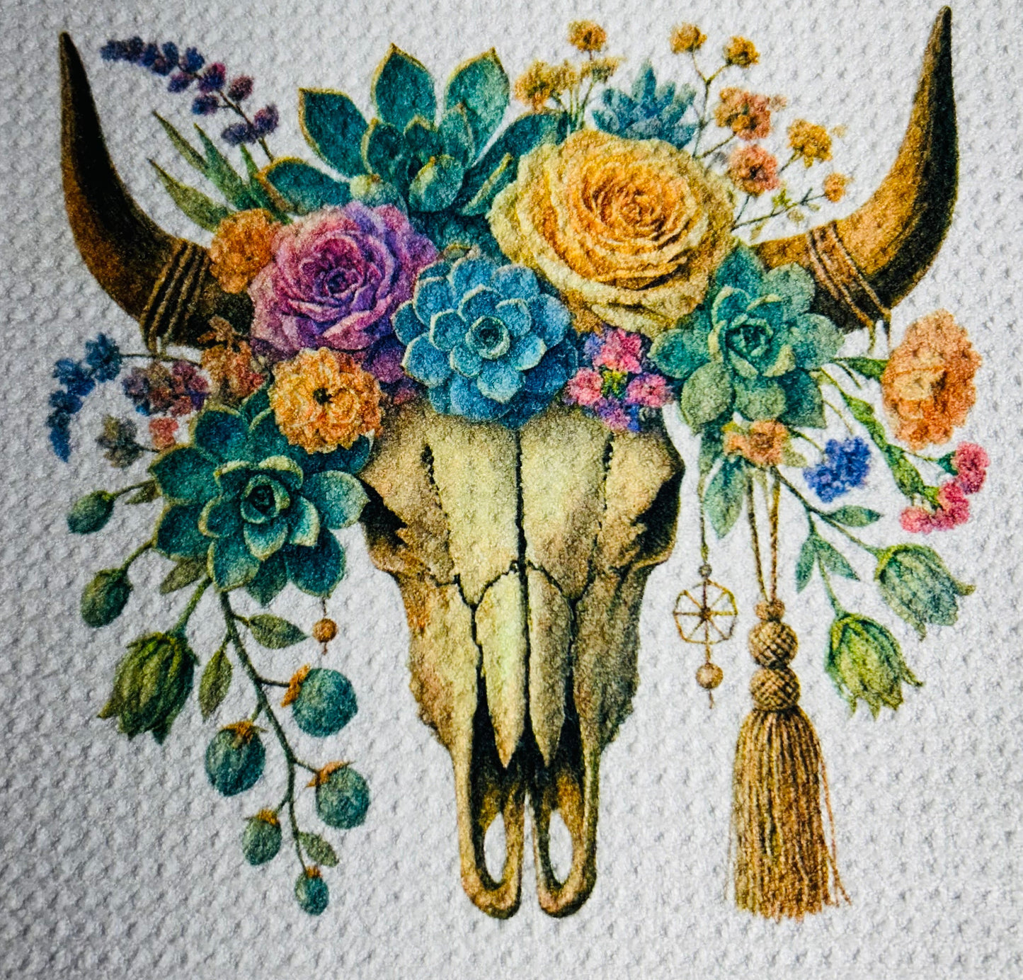 TOWELS - SOUTHWEST SKULLS TASEL